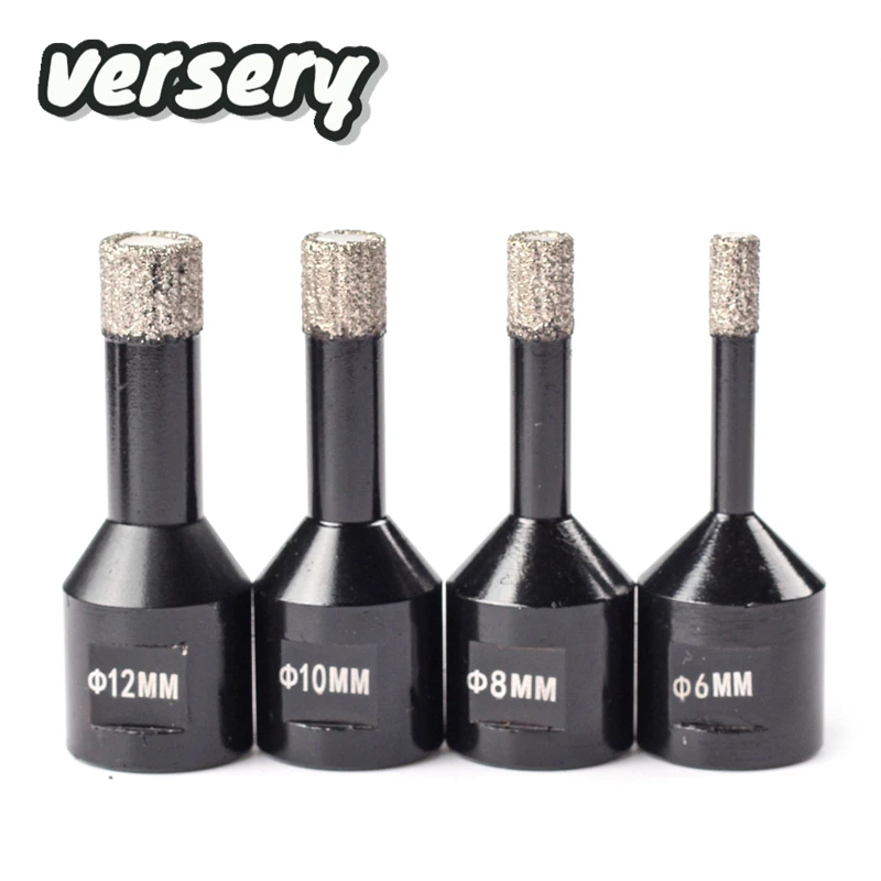 Versery-vacuum Soldadas Diamante Perfuração Buraco Saw 612 mm M14 Thread Seco Telha Cerâmica Buraco Saw para Mármore Granito Bits