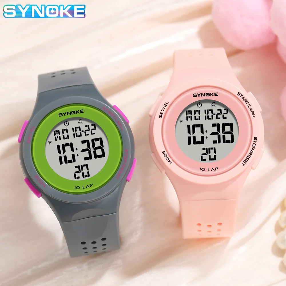 SYNOKE Ultrathin Watch Unisex Digital Wristwatches Girls Boys Watches Alarm Chrono Student Clock Casual Sport LED Fashion Watch