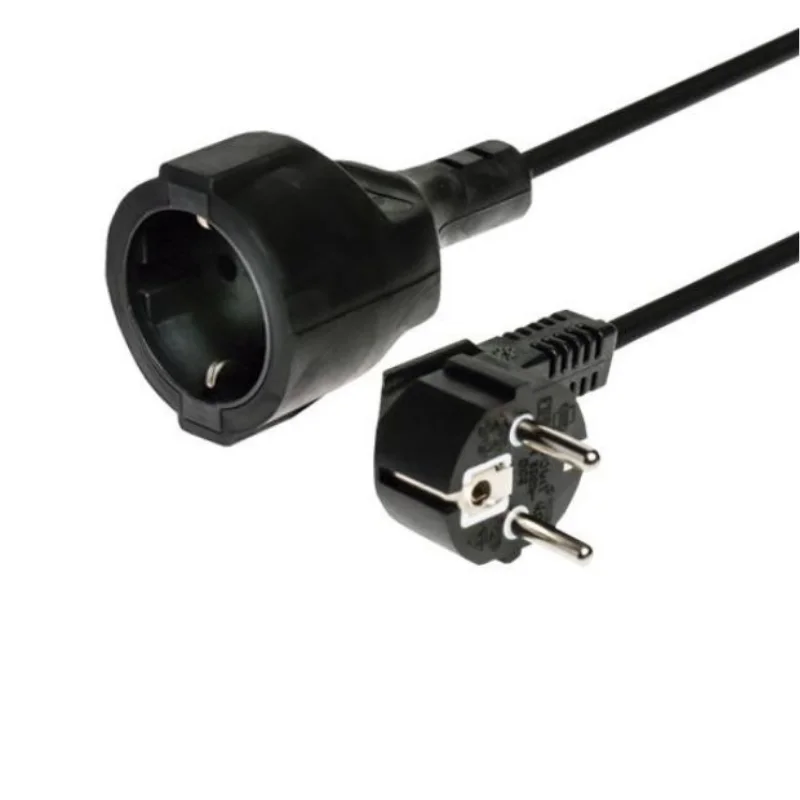 Schuko Male to Female Power Extension Cable - Black