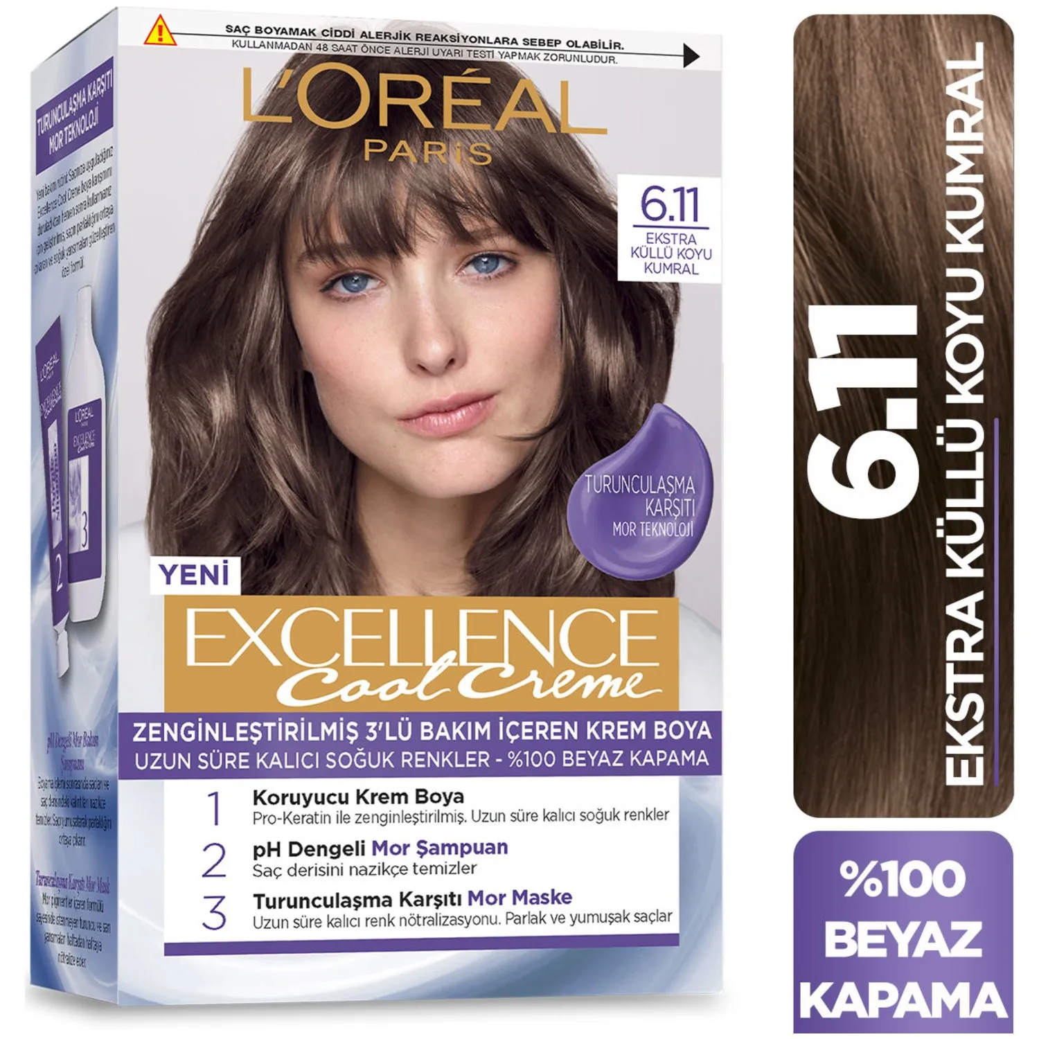 لماذا يُعد لون الشعر 6.11 من L'Oréal Paris Excellence Cool Creme الخيار المثالي لمحبي الألوان الداكنة ذات الطابع الأحمر-بني؟