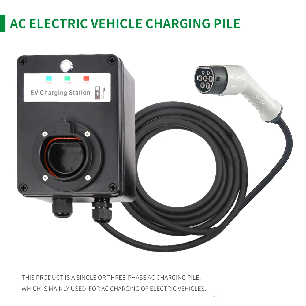 Type 2 IEC 62196-2 32A 3 Phase 22KW EV Car Charger Wallbox Electric Vehicle Charging Station