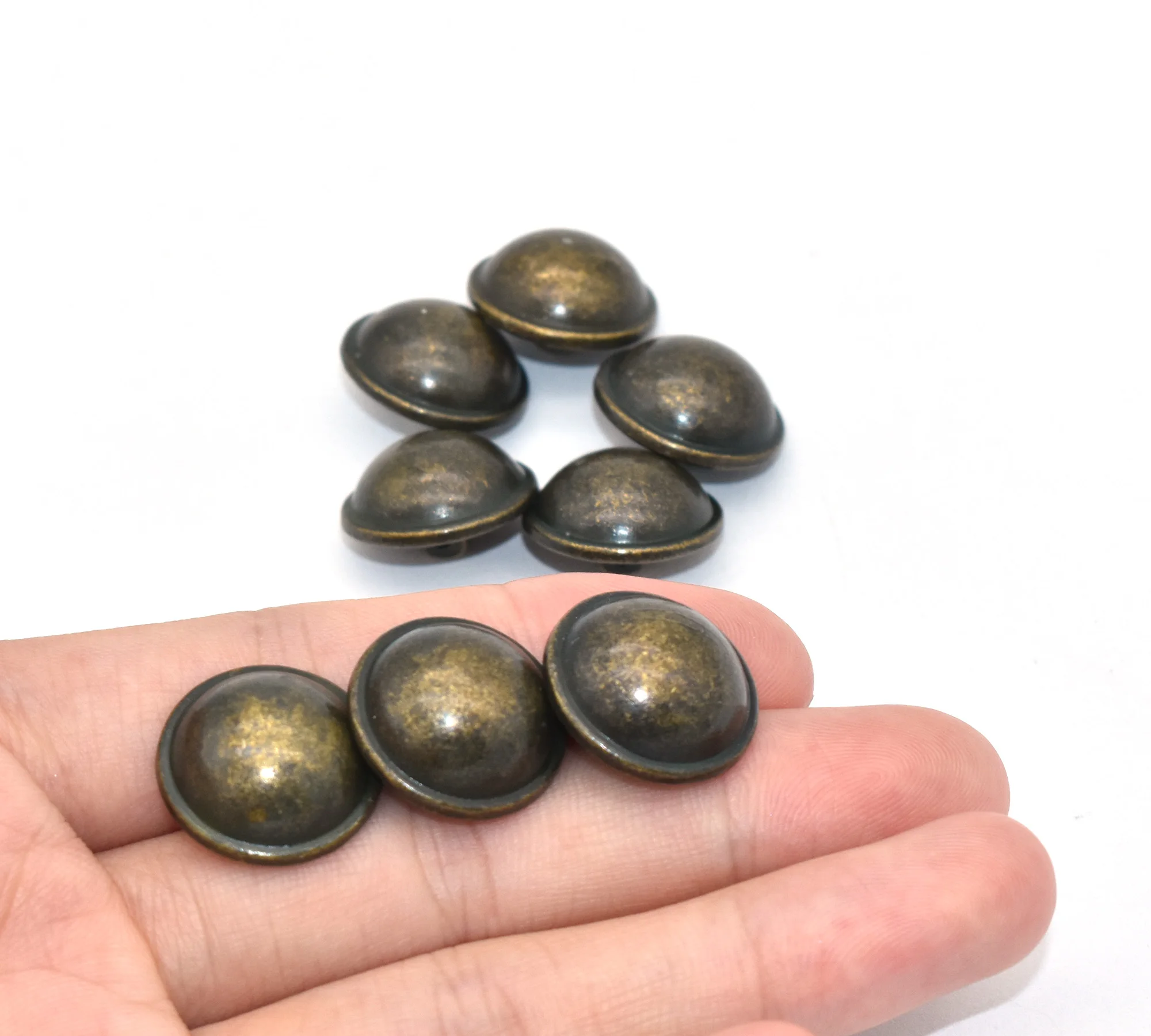 10pcs Bronze Mushroom Domed Buttons 17mm Dome Buttons Round Sewing Buttons with Shank Suitable for Sewing DIY Craft Projects