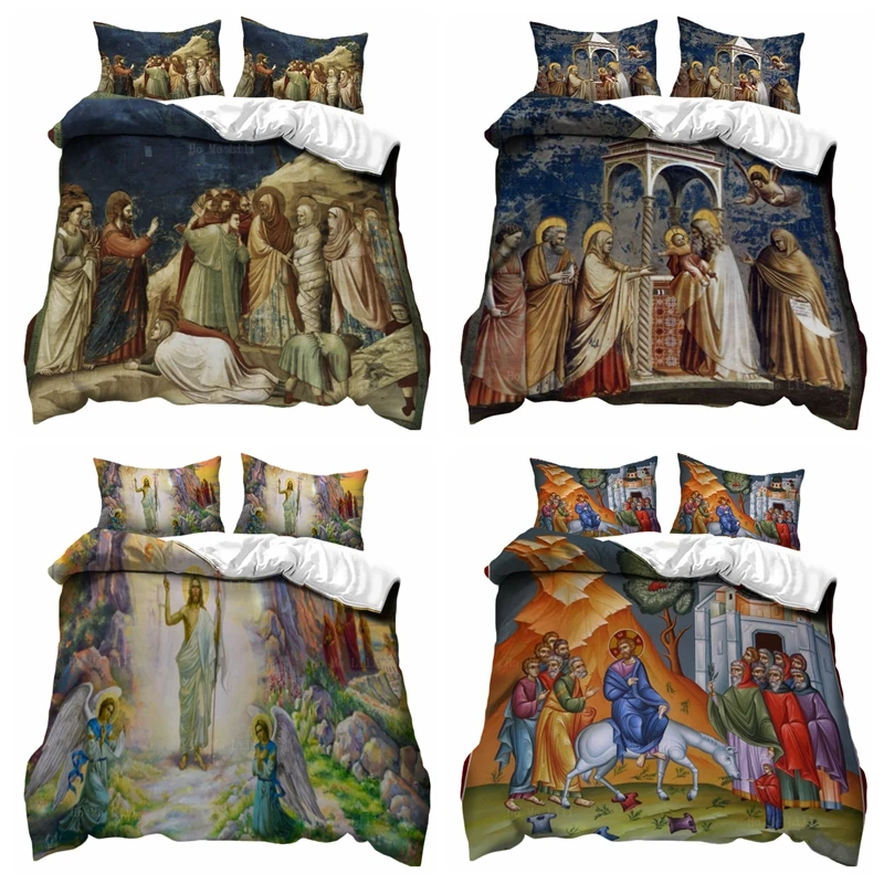 

Second Coming Jerusalem Entrance Raising Of Lazarus The Presentation Of Christ At Temple Religious Duvet Cover Set By Ho Me Lili