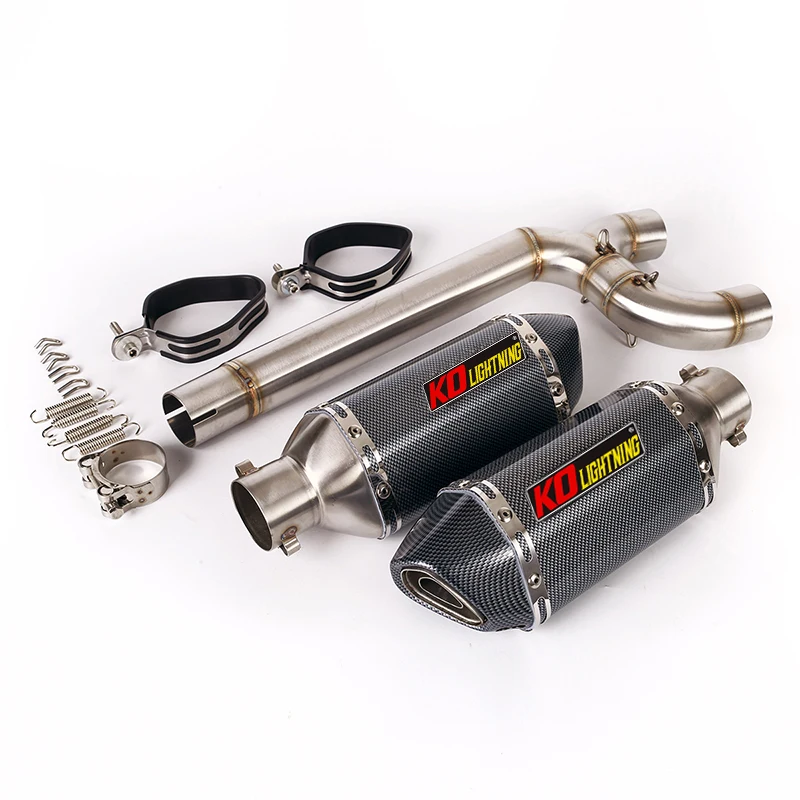 FZ6 Motorcycle Exhaust System Slip on Connection Link Muffler Escape Tip Silencer Pipe for Yamaha FZ6 FZ6S FZ6N