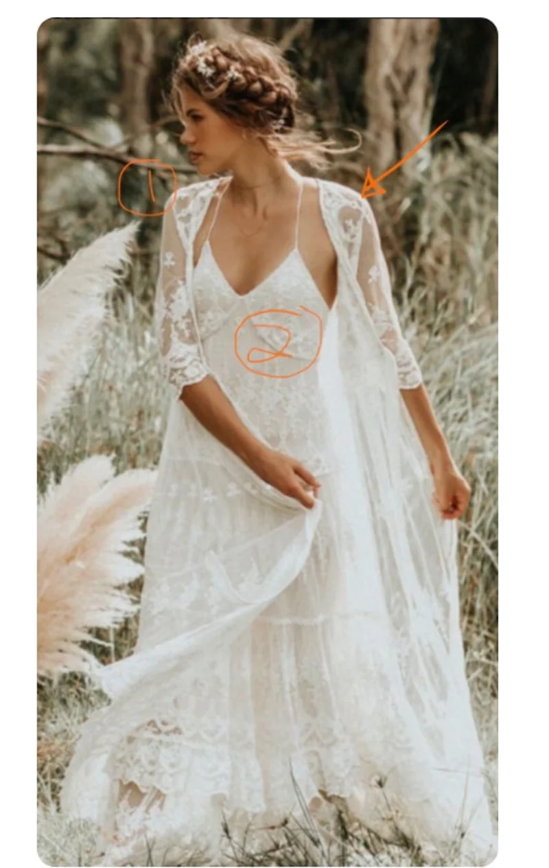 11883 #   Elegante duas peças sexy cintas de espaguete personalizado boêmio renda vestido de casamento sereia sem costas vestido de noiva de casamento