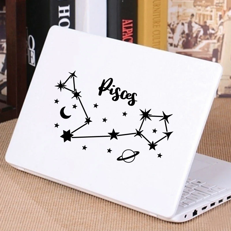 Star Zodiac Constellation Vinyl Sticker Car Window Decor, Horoscope Zodiac Sign Laptop Decals for Apple Pro/Air Decoration view 3