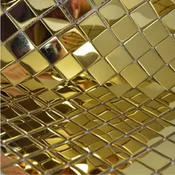 11 PCS Gold Metal Mosaic Backsplash SMMT039 Stainless Steel Metallic Bathroom Kitchen Wall Tiles