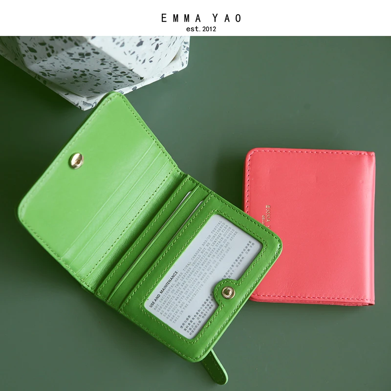 EMMA YAO  Original leather wallet female fashion designer wallet women