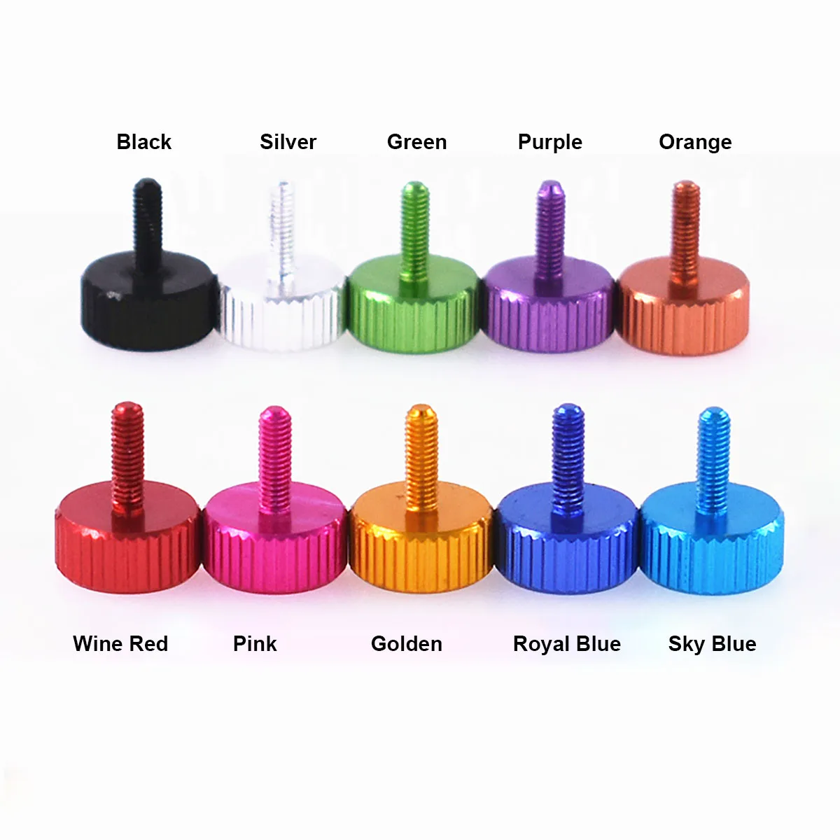 5Pcs Colourful Aluminum Alloy Knurled Thumb Screws M2.5 M2.6 Plain Head Hand Tighten Screw For RC Airplane Computer Case DIY