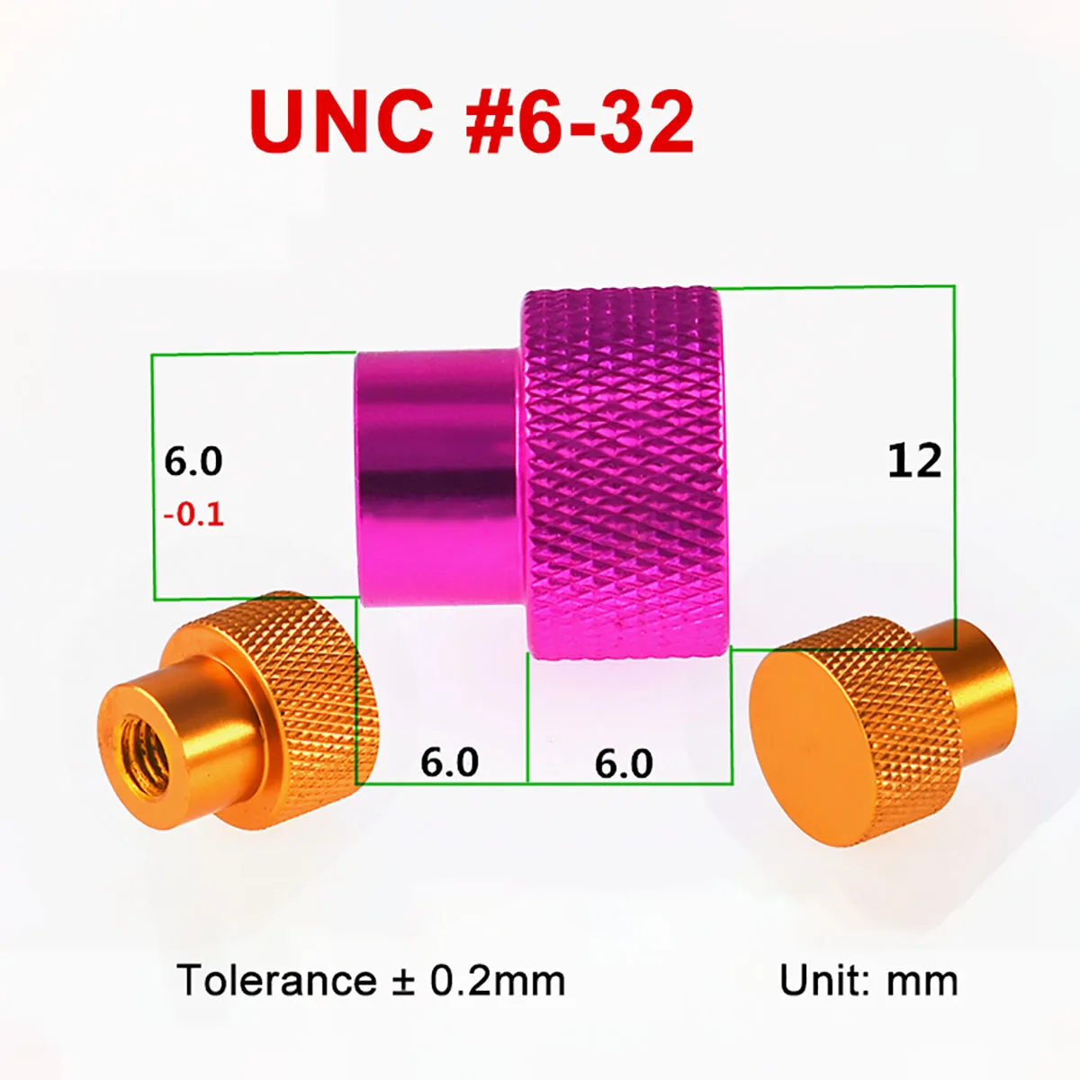 2 шт. UNC #6-32,1/4-20, 3/8-16 затягивающая гайка с потайным отверстием для руки анодированная алюминиевая накатанная головка Высокая Шаговая гайка для моделей RC