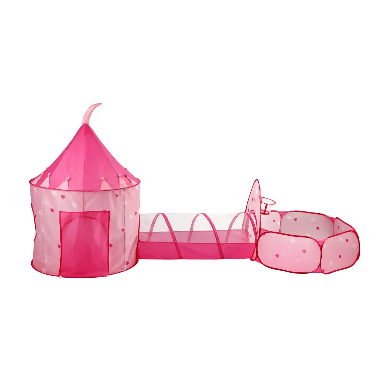 AZMS STORE - Barraca 3 em 1 Infantil Dobrável das Princesas 3x1 Toca Tunel Piscina para Bolinhas ENVIO RÁPIDO PARA TODO BRASIL