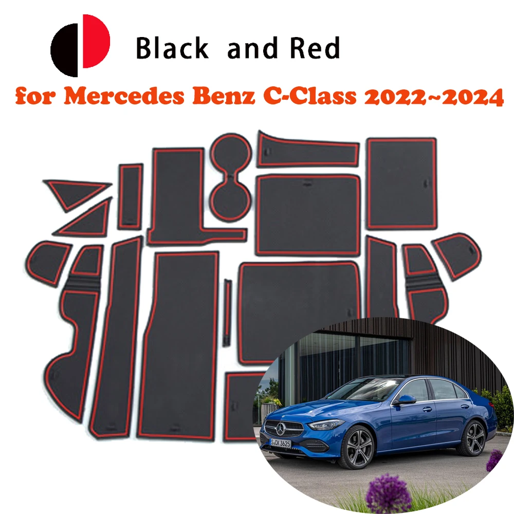 for Mercedes Benz C-Class W206 C220 2022 Rubber Anti-slip Mat Door Groove Cup Pad Phone Cushion Gate Slot Coaster Car Stickers