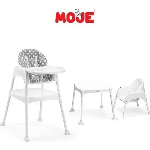 Moje Boom High Chair Polka Dot Cushion Baby Chair High Portable Chair Wide Seat Study Desk Set with seat belt harmless to health