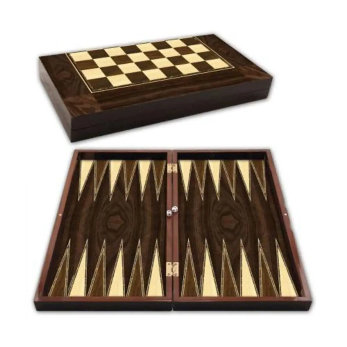 

Polyester Walnut Backgammon Large Dimensions: 25 cm x 6 cm x 48 cm Weight: 1900 g stylish design