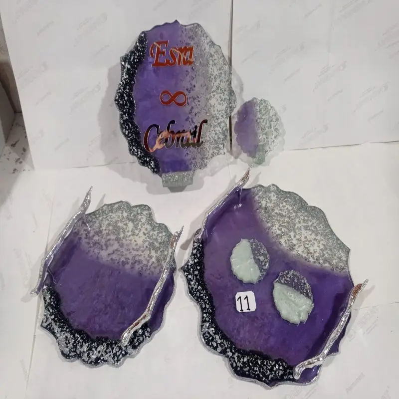 

Round Pattern Purple Can Be Customized Wedding Engagement Presentation Coffee And Promise For Special Occasions Custom Design Set
