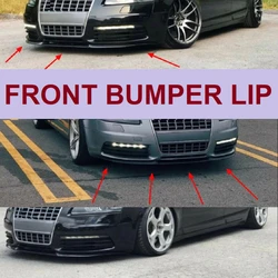 For Audi A6 C6 S6 RS6 S-Line CUPRA R Front Bumper Lip Universal 3pcs Diffuser Black Bumper Lip Spoiler Auto Tuning Accessories