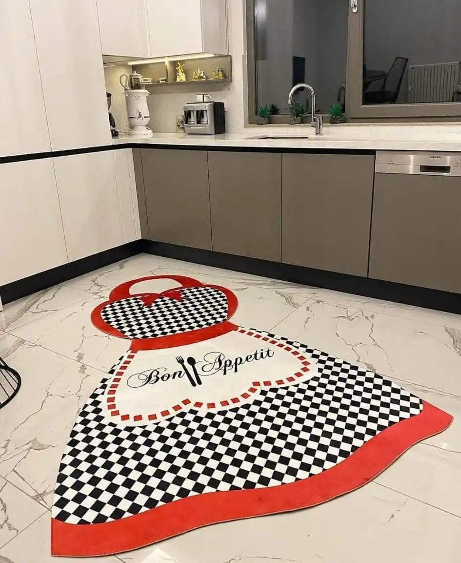 Decorative Soft Surface Stylish Non Slip Floor Kitchen Carpet Rug