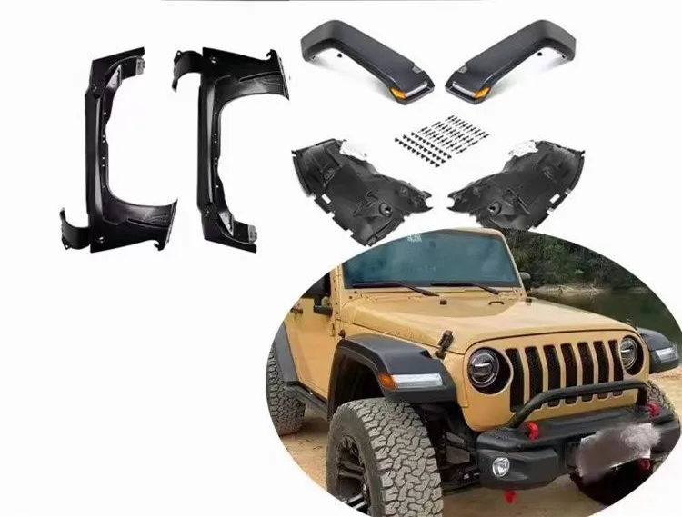 

J374 J375 Front Fender Flares Front brow with bulb Change from JL for Jeep Wrangler JK 2007-2017 LANTSUN