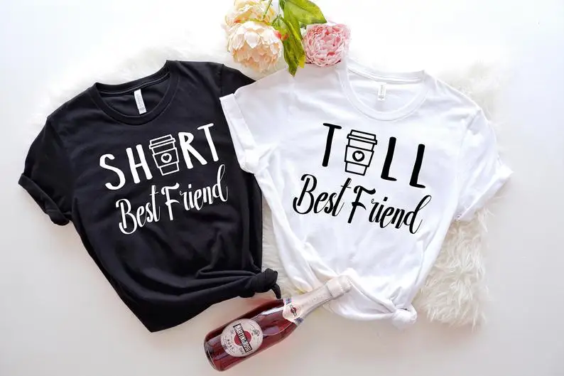 

Skuggnas New Arrival Short Best Friend Tall Best Friend T-shirt Best Friend gift Matching Tees Coffee shirt Funny Bff t shirt