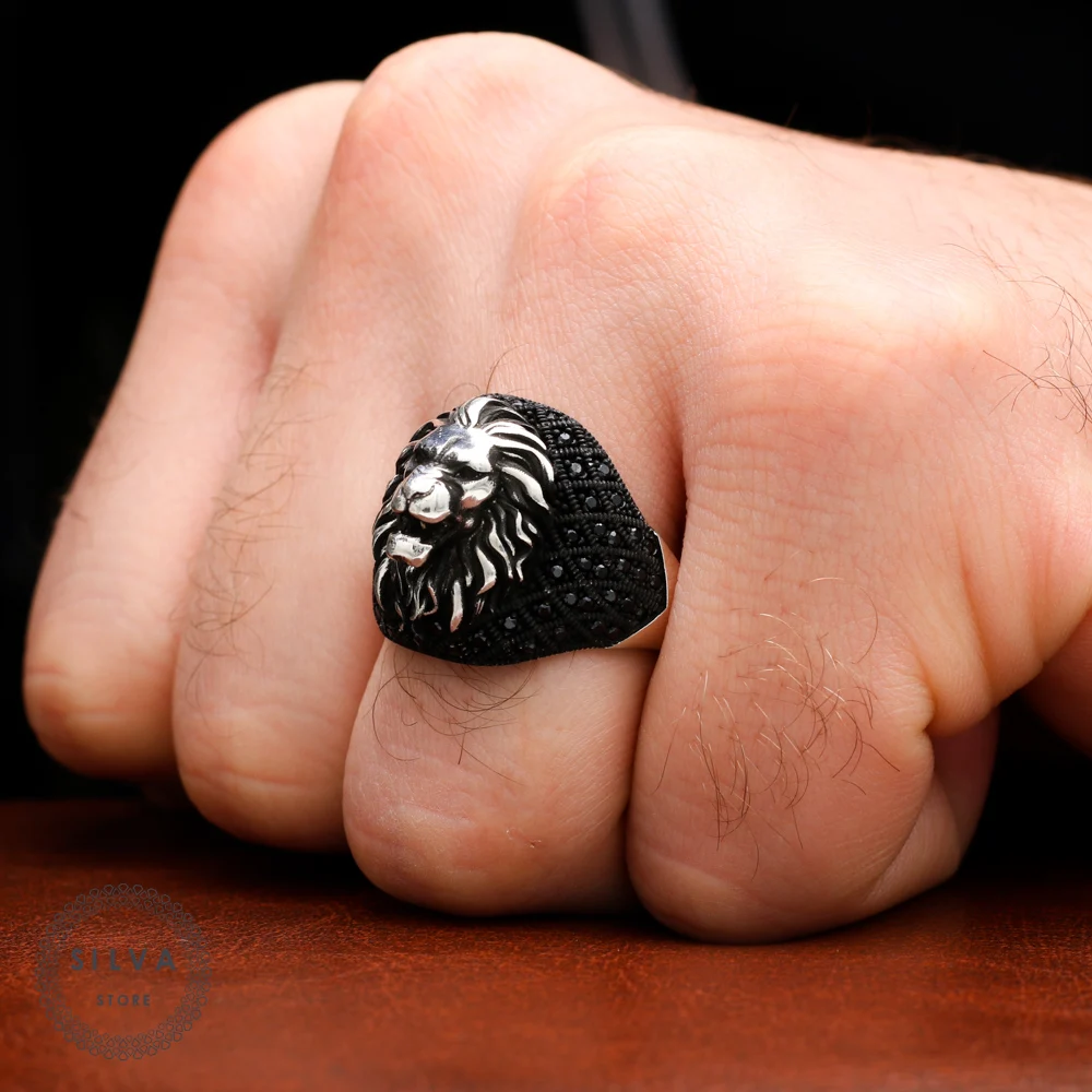 

Lion Ring 925 Silver Men's. Men's Jewelry Stamped With Silver Stamp 925 All Sizes Are Available