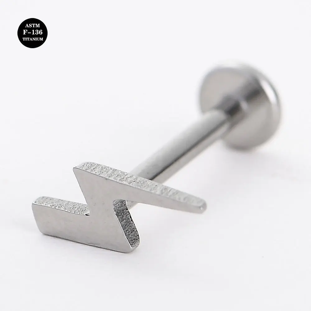 16G Implant Grade Titanium ASTM F136 Internal Thread Screw Labret Lightning Shell Moon Cartilage Helix Ear Piercing Body Jewelry