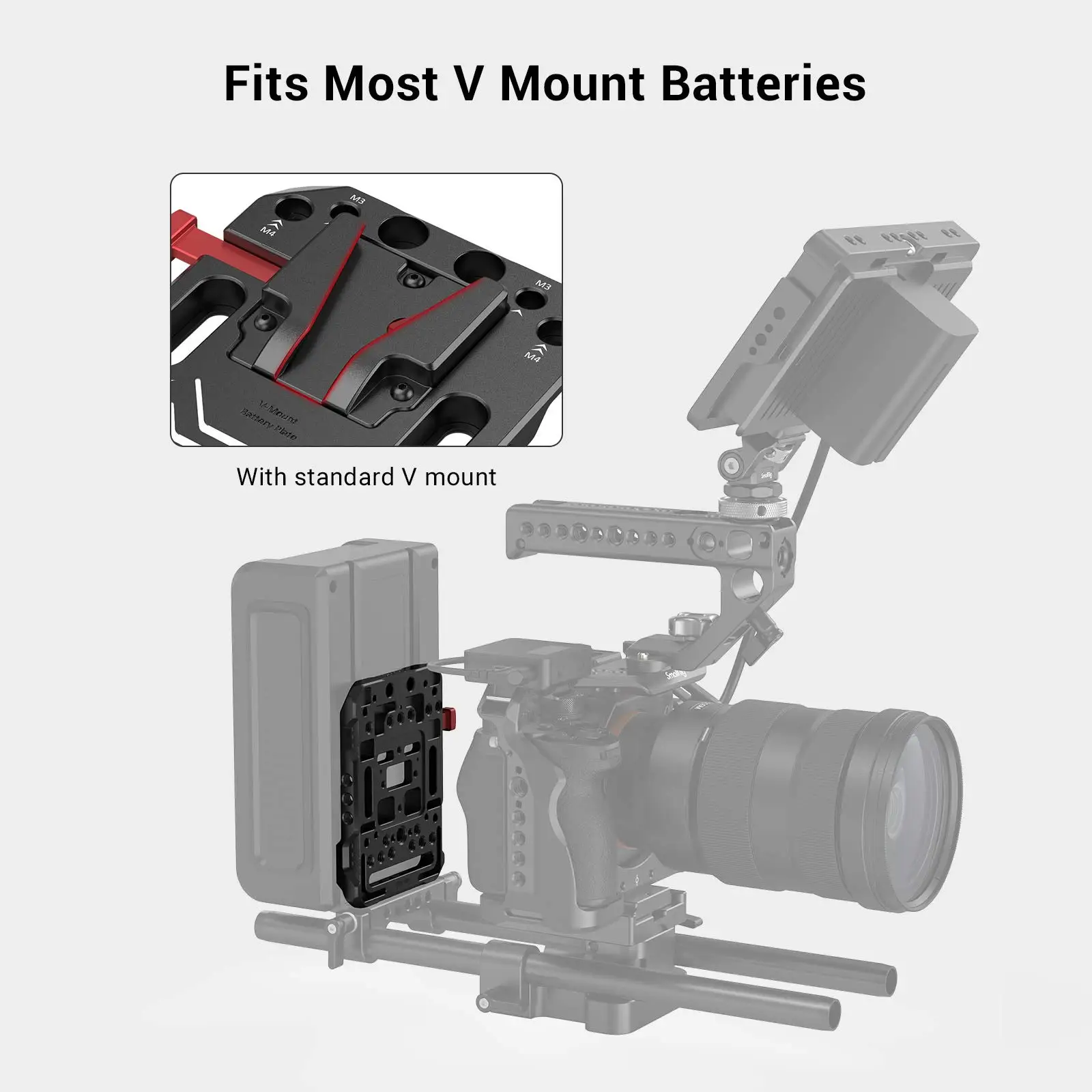 SmallRig V-LOCK Mount Battery Plate Quick Release Plate With Crab-Shaped Clamp For Sony A73 Universal Camera Accessories 2988