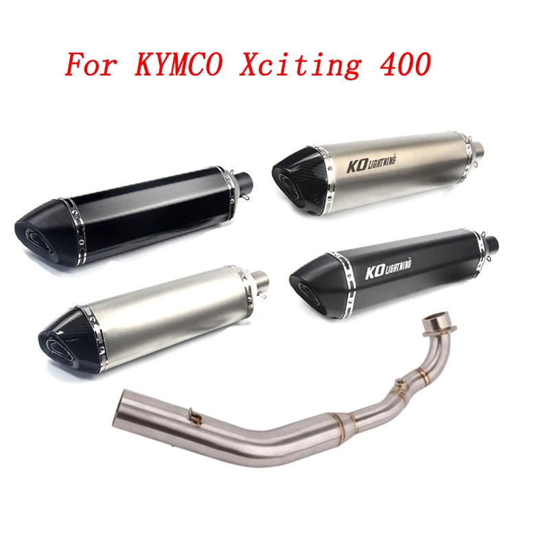 

Slip On Motorcycle Exhaust Mid Link Pipe And Muffler Stainless Steel Exhaust System For KYMCO Xciting 400 All Years