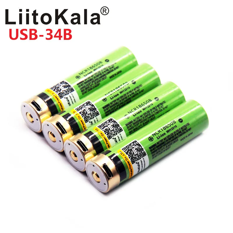 Gorący LiitoKala USB 3.7V 18650 3400mAh Li-ion akumulator na USB z lampka kontrolna LED dc-ładowanie