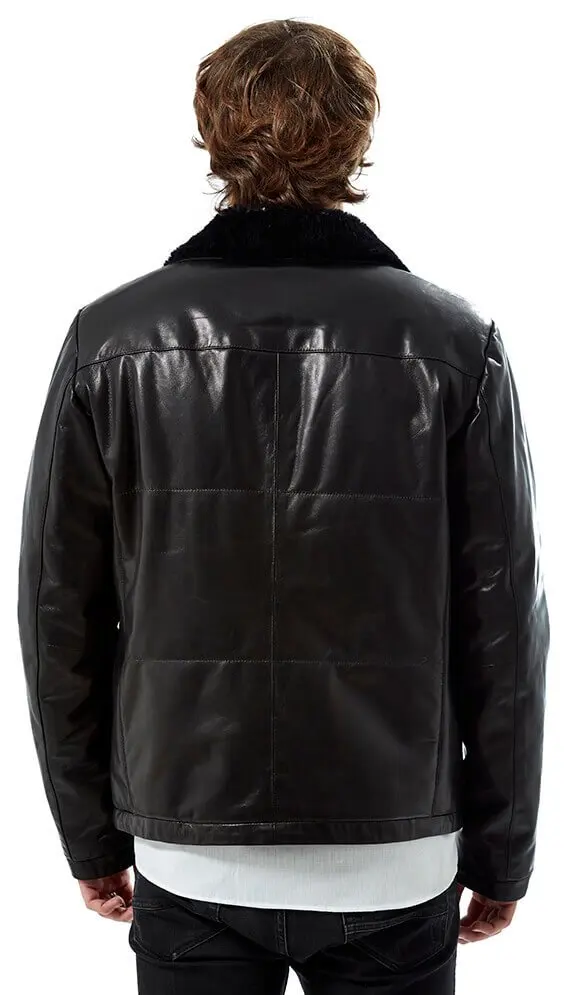 Lanza nero maschio pelle cappotti Orjinal pelle di agnello autunno inverno 2022 Biker Slim Large Size VintageTürkiye