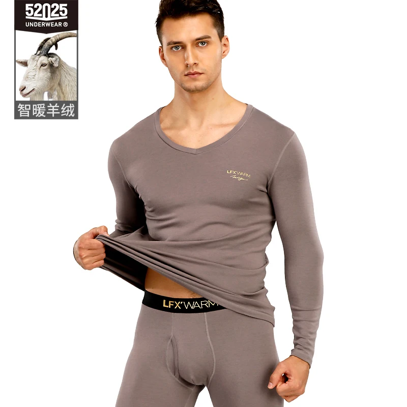 52025 Men Thermal Underwear with Cashmere Soft Tender Comfortable Warm Winter Long Johns Premium Underwear Mens Warm Thermal