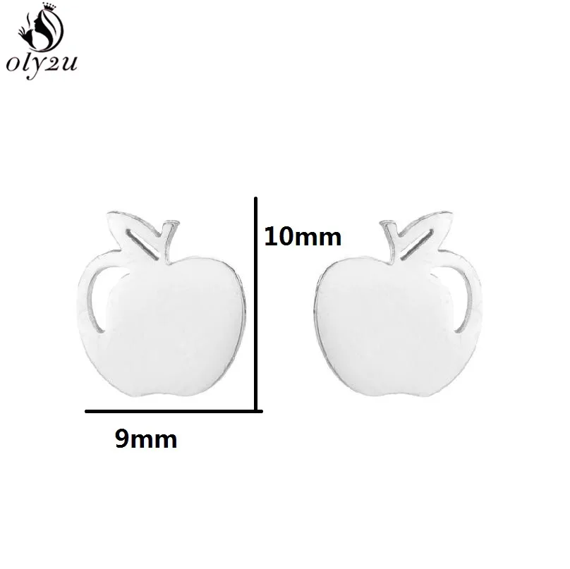 Bohemia Plant Stainless Steel Earrings Women Fashion Apple Cherry Leaf Mushroom Flower Stud Earring Piercing Jewelry Wholesale