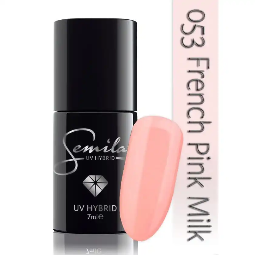 Semilac French Pink Milk 053 semi-permanent coverage, UV hybrid nail polish texture Gel