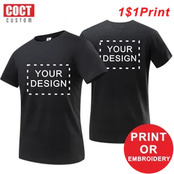 Cotton T Shirt Men Customized Text Diy Logo Your Own Design Photo Print Apparel Advertising T-shirt COCT 2022