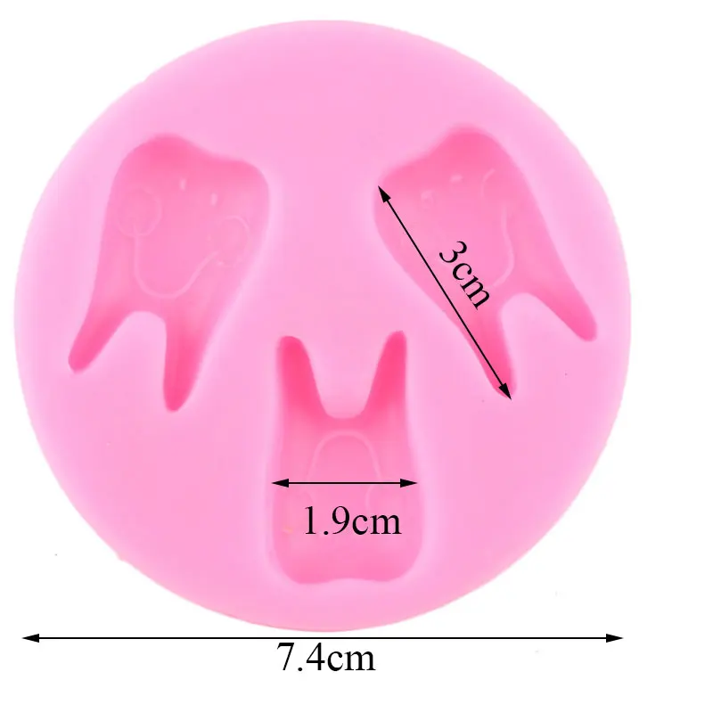 Stampo in Silicone molare per denti compleanno per bambini Cupcake Topper strumenti per decorare torte fondente stampi in resina per caramelle