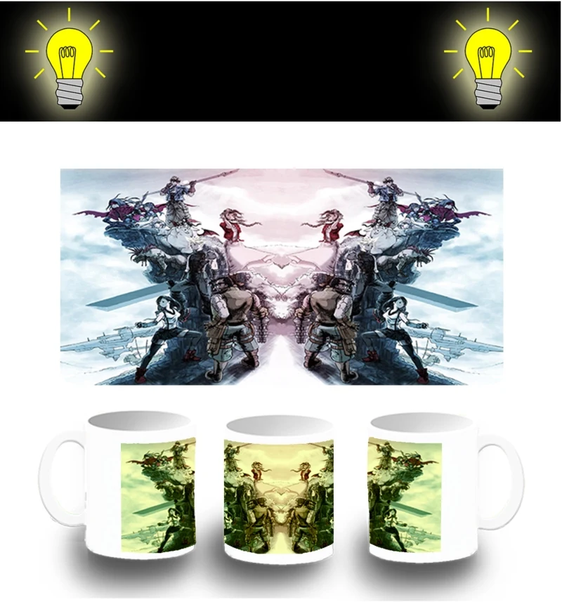 CUP PHOTOLUMINESCENT FANART GAME ACTION glow mug