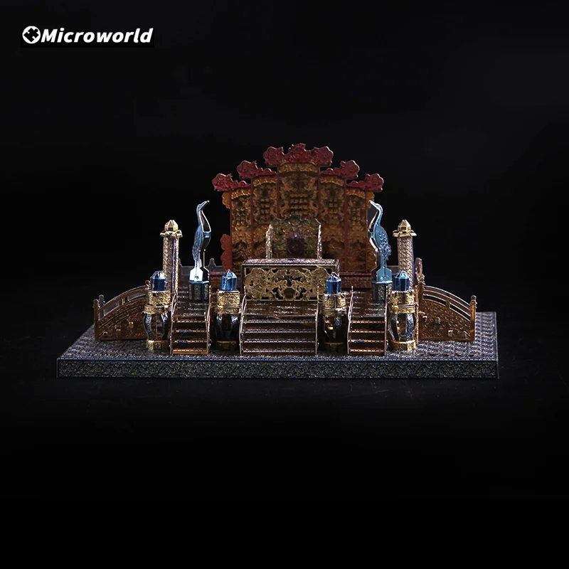 Microworld 3D Metal Puzzle Games Chinese Emperor Palace Building Model Kits DIY Desktop Decoration Jigsaw Toys For Teen Gifts