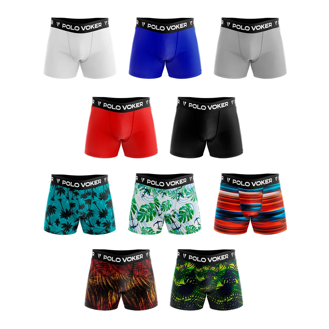 Underwear Boxer Polo Voker Original Microfiber Smooth and Printed Resale Wholesale