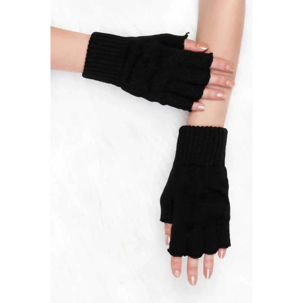 Yılmazel Basic Cut Gloves, Half Winter Unisex Standard Size Adult For Hands Orlon Fabric