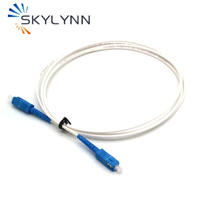 Imagem -06 - Cabo de Remendo Branco da Fibra Ótica do Núcleo 3.0 mm de sx do sm G652d para Ftth Skylynn 50 Peças Medidor sc Apc sc Upc Os2