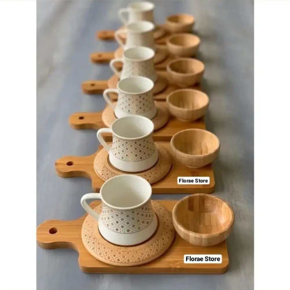 Lux 24 Piece L Coffee Serving Set Kitchenware Coffee Accessories Tea and Coffee Set Lux Cup and Saucer Espresso New Home Gift