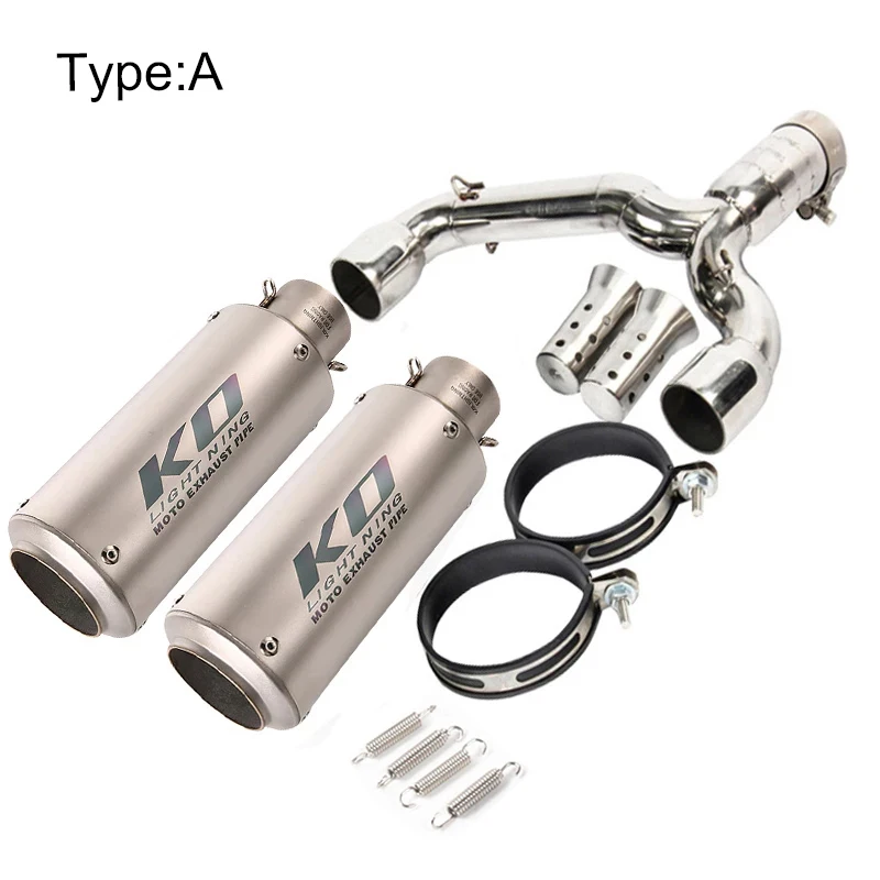 For Suzuki GSR400 600 BK400 600 All Year Motorcycle Exhaust System 51mm Muffler Pipe Middle Link Connect Pipe Stainless Steel