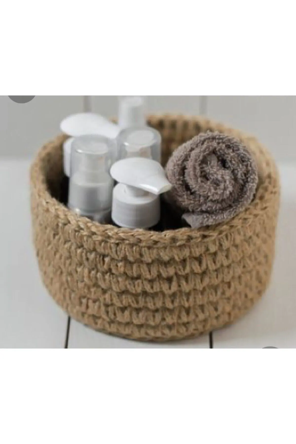 Natural Jute Straw Rope Organizer Basket Handmade Bath Living Room Kitchen Hall Multi-Purpose Home Gift 16 Cm. New 3D