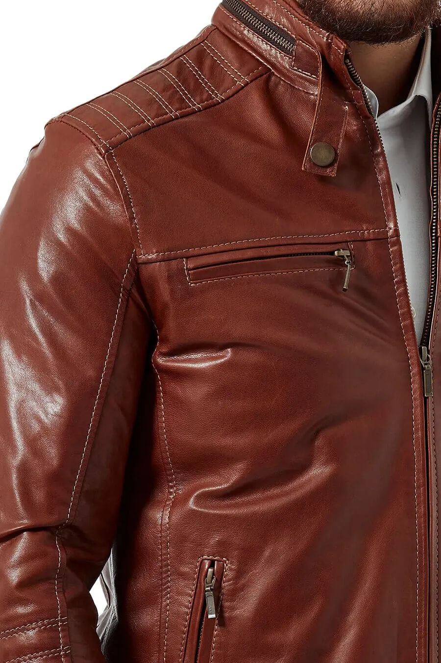Felice Tân Phối Da Orjinal Da Cừu Thu Đông 2022 Biker Slim Size Lớn VintageTürkiye