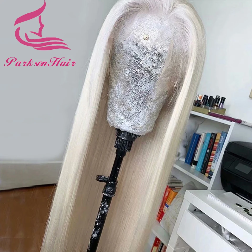 Parrucca per capelli umani biondo cenere platino senza colla 5x5 HD parrucca anteriore in pizzo trasparente per le donne parrucca in pizzo senza colla di colore bianco dritto
