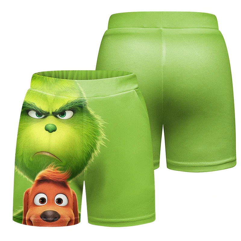 Cody Lundin Summer Lovely Dog Printing Casual Soft Sport Daily Wear Shorts for Children Fitness Shorts Green O Neck Top And Pant