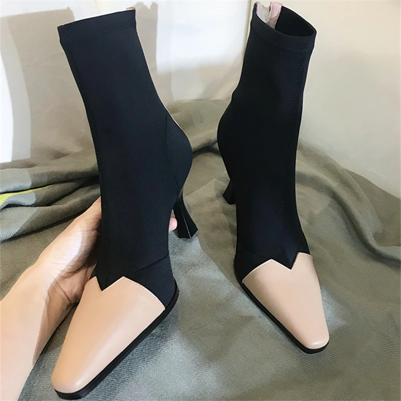 

INS Hot Sale Brand Women Boots Luxury Designer Autumn Winter Shoes Woman Mid-Calf Booties High Heels Botas Nujer Invierno 2023