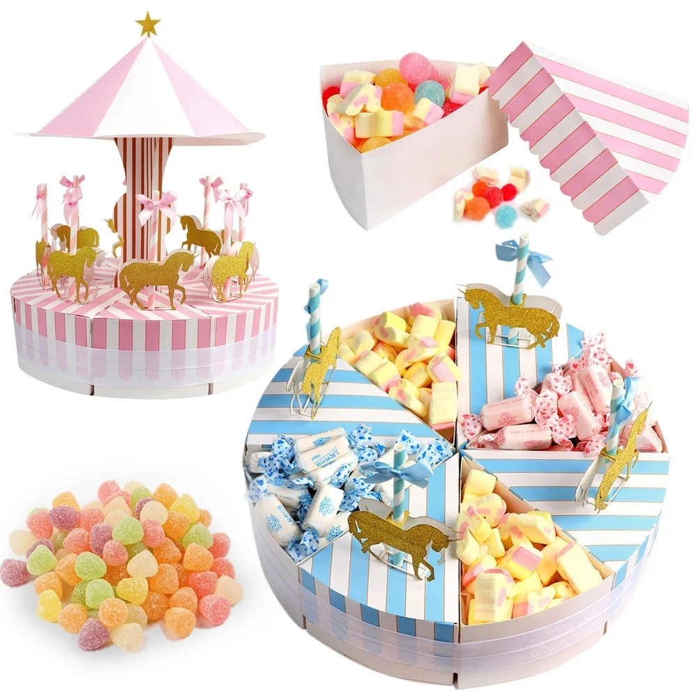 1Pc Carousel Candy Box for Party Gift Birthday Decoration Party Decorations Wedding Favors And Gift