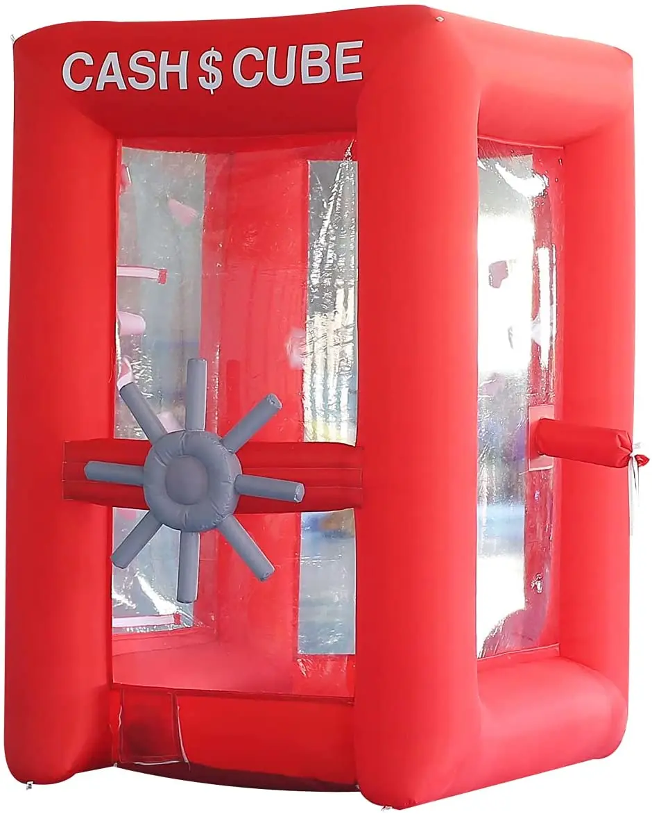 

8.2FT Height Inflatable Money Pavilion Inflatable Money Grabbing Box NO Air Blower for Business Advertising Event Promotion