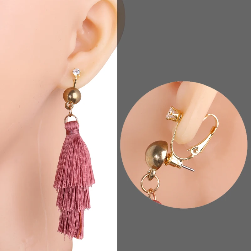 Boucles d\'oreilles à clipser pour femmes, accessoires de boucle d\'oreille, conversion de goujon d\'oreille, accessoires de bricolage, matériaux de