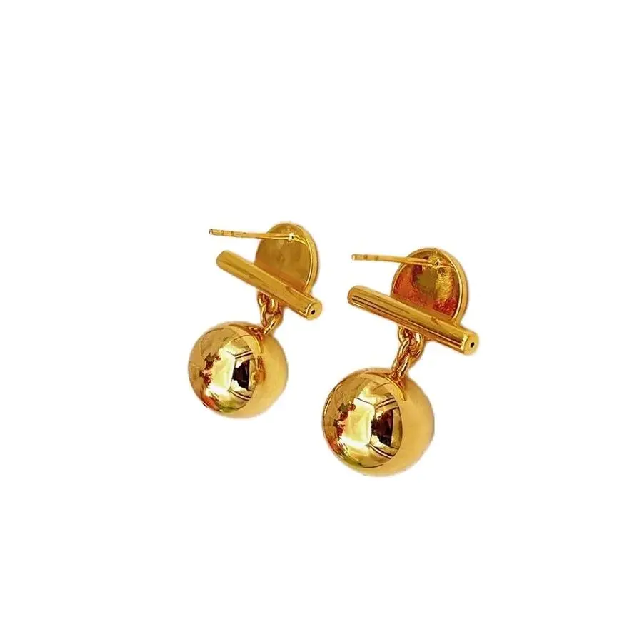 

MADALENA SARARA 18k Gold Earrings Christmas Holiday Gift Bell Exaggerate Style Women Dangle Earrings Au750 Made